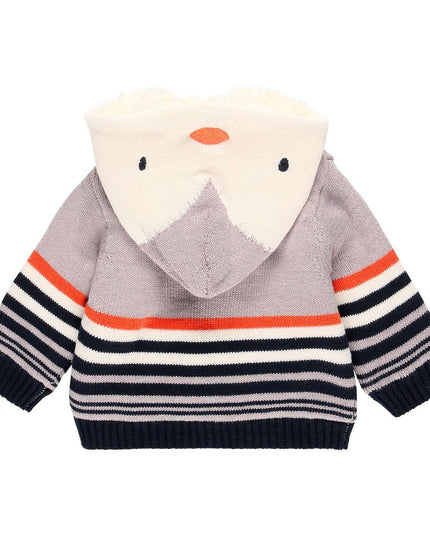 Boboli-111171-8115-grey-Knitwear jacket "penguin" for baby
