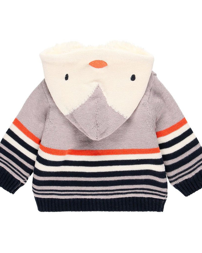 Boboli-111171-8115-grey-Knitwear jacket "penguin" for baby