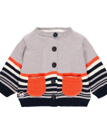 Boboli-111171-8115-grey-Knitwear jacket "penguin" for baby