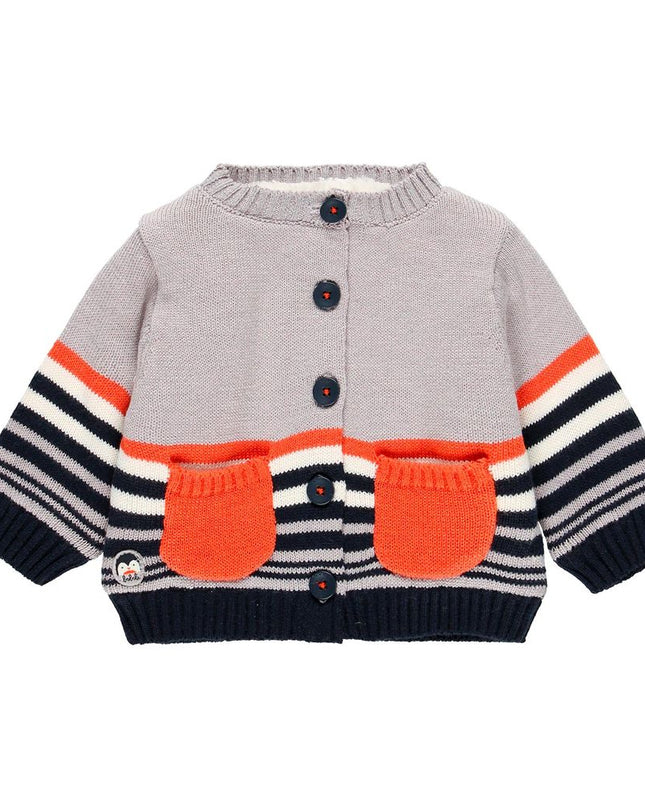 Boboli-111171-8115-grey-Knitwear jacket "penguin" for baby