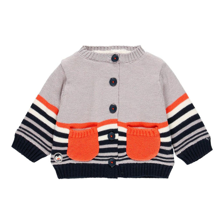 Boboli-111171-8115-grey-Knitwear jacket "penguin" for baby
