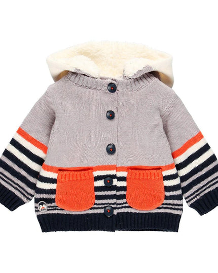 Boboli-111171-8115-grey-Knitwear jacket "penguin" for baby