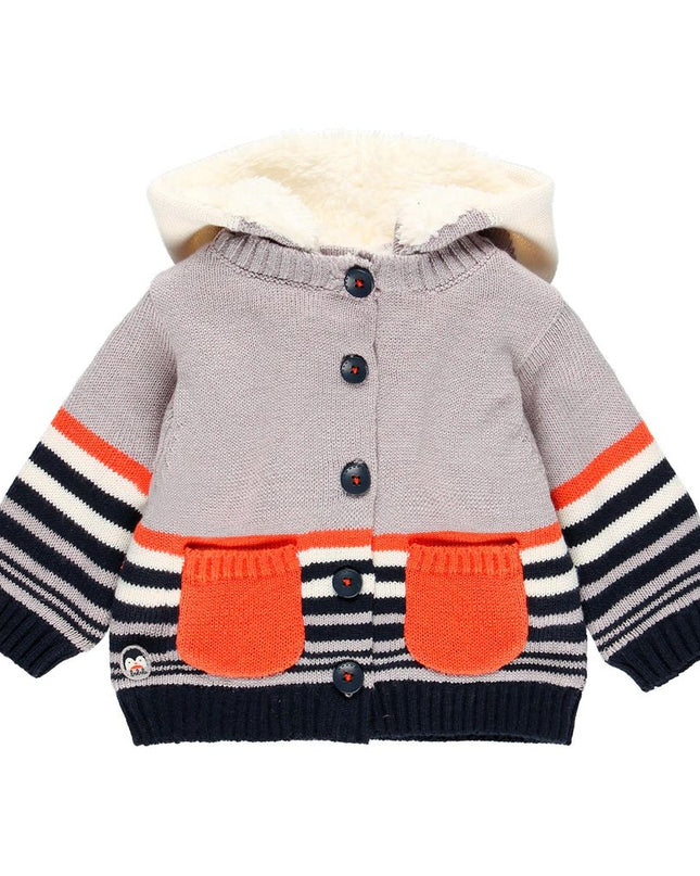 Boboli-111171-8115-grey-Knitwear jacket "penguin" for baby
