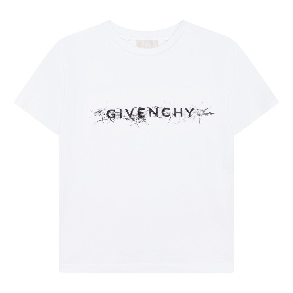 givenchy-h25378-10b-White Logo T-Shirt
