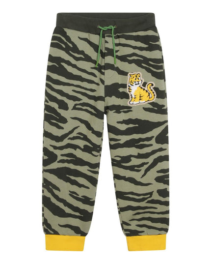 kenzo-Green Tiger Print Sweatpants-k24280-621