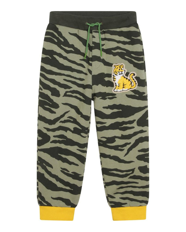 kenzo-Green Tiger Print Sweatpants-k24280-621
