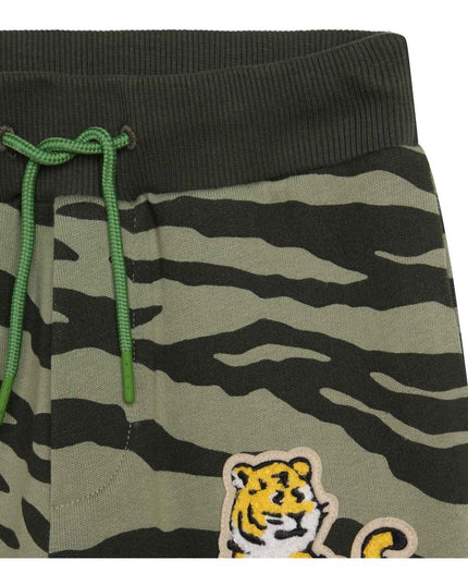 kenzo-Green Tiger Print Sweatpants-k24280-621