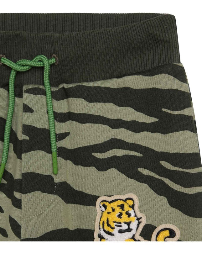 kenzo-Green Tiger Print Sweatpants-k24280-621