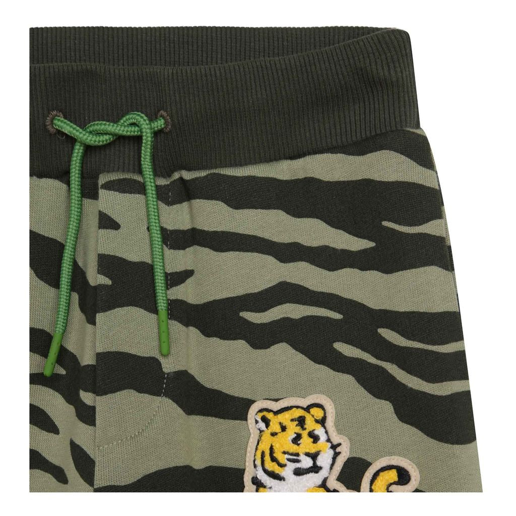 kenzo-Green Tiger Print Sweatpants-k24280-621