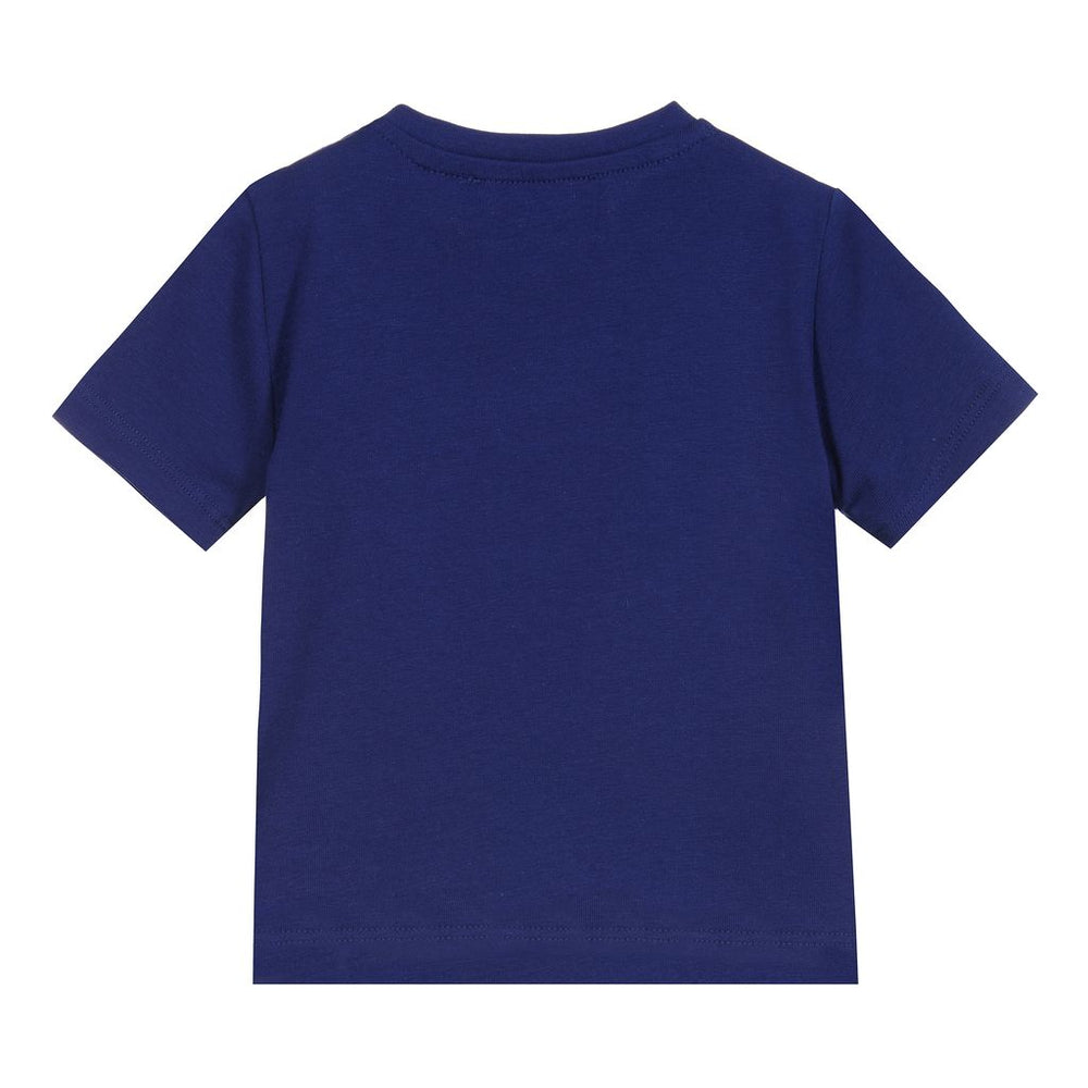 versace-1000102-1a00037-2u090-Blue & White V Print Logo T-Shirt