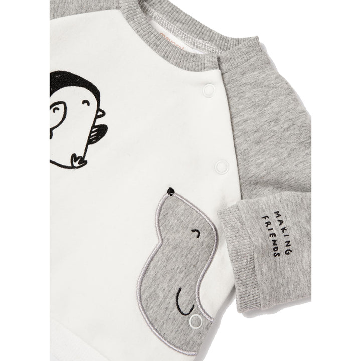 Grey Penguin Graphic Outfit & Hat