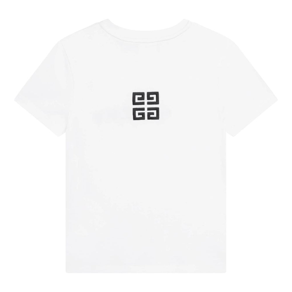 givenchy-h25373-10b-White Logo Print T-Shirt