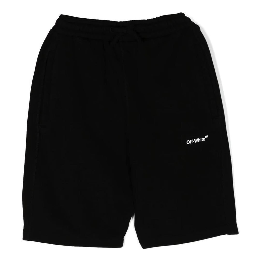 off-white-obci001c99fle0011001-Black Logo Shorts