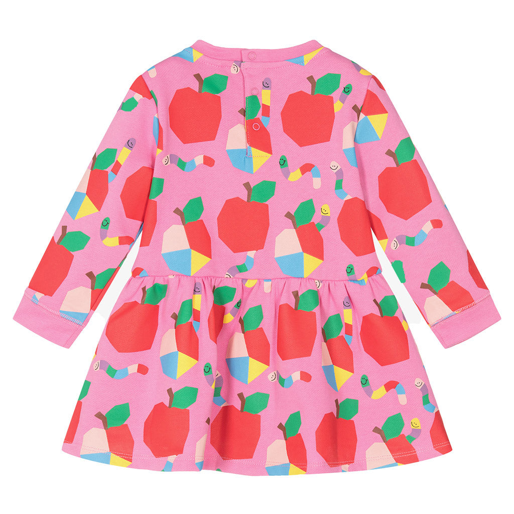 Pink Apple Print Jersey Dress