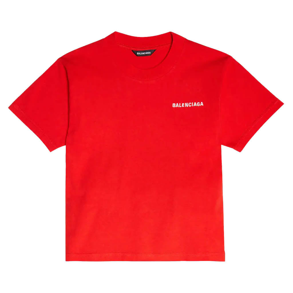 balenciaga-Red Logo T-Shirt-681864tmvf23168