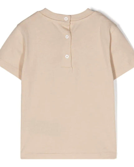 balmain-Beige Logo T-Shirt-bu8541-z0057-106