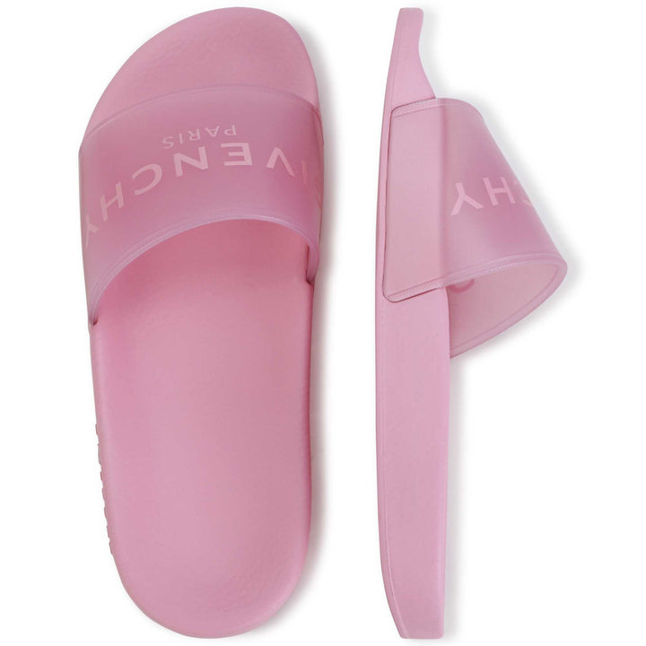 givenchy-h19071-465-kg-Pink Logo Rubber Slides
