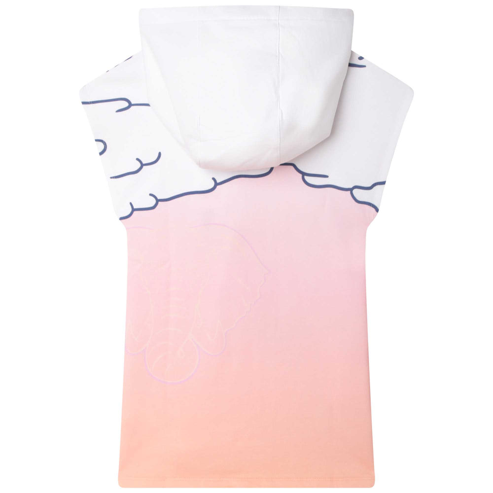 kenzo-k12299-57a-Pink & White Logo Dress