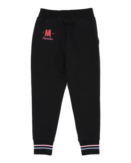 monnalisa-Black & Pink Slogan Print Trousers-198411ra-8018-0050