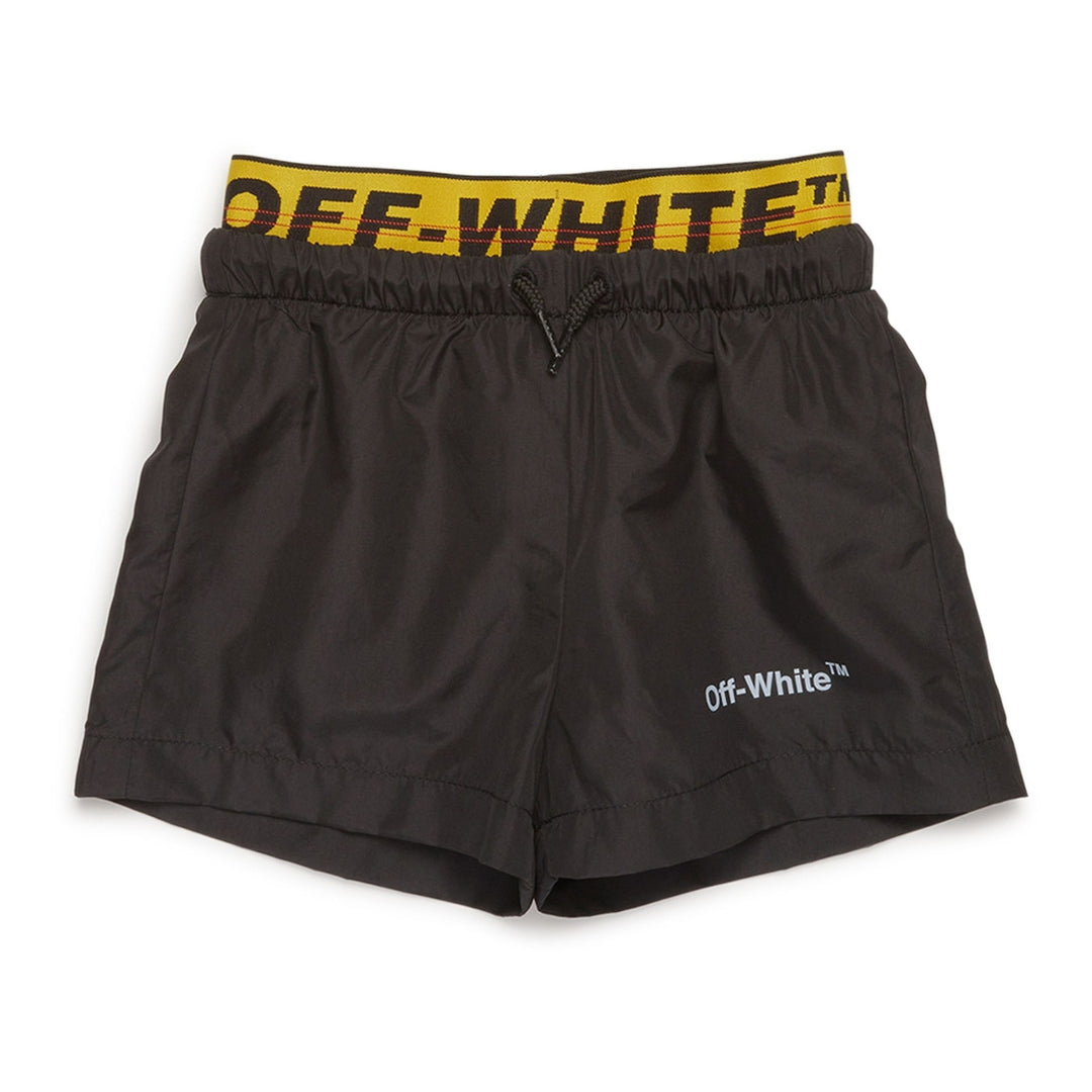 off-white-obx5001c99fab0011018-Black Logo Swim Shorts