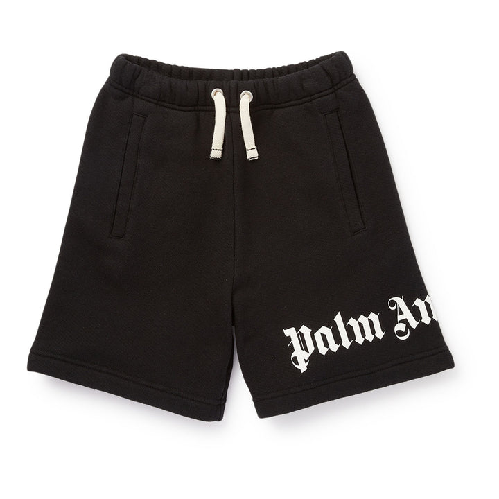 palm-angels-pbci002c99fle0011001-Black Cotton Logo Shorts