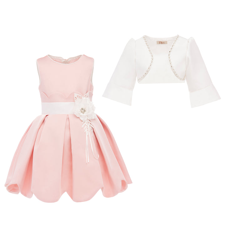 kids-atelier-tulleen-kid-girl-pink-palomino-scallop-hem-dress-cardigan-88033-ecru