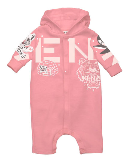 kenzo-Pink Logo Romper-k92026-493