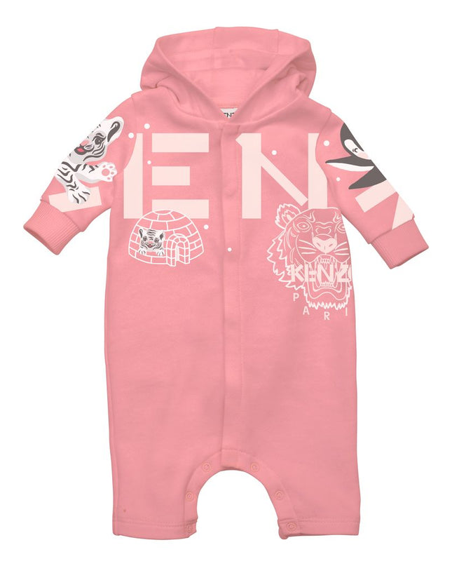 kenzo-Pink Logo Romper-k92026-493