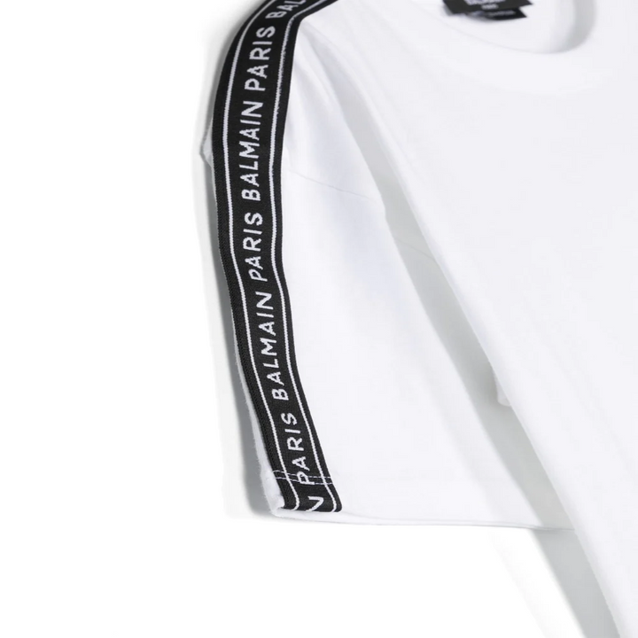 balmain-White T-Shirt-bs8q51-z0057-100