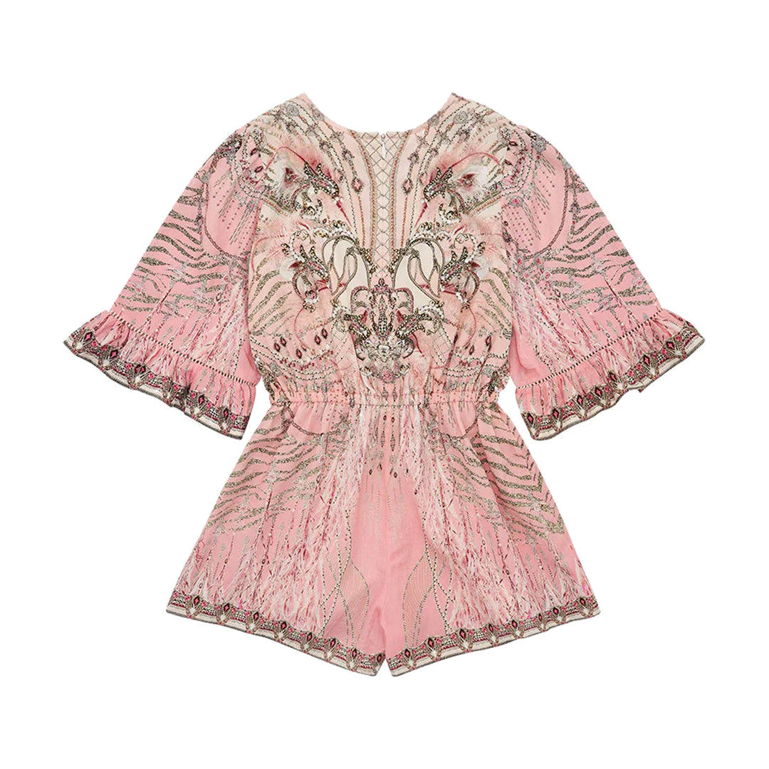 camilla-Pink Playsuit With Trim-00024888