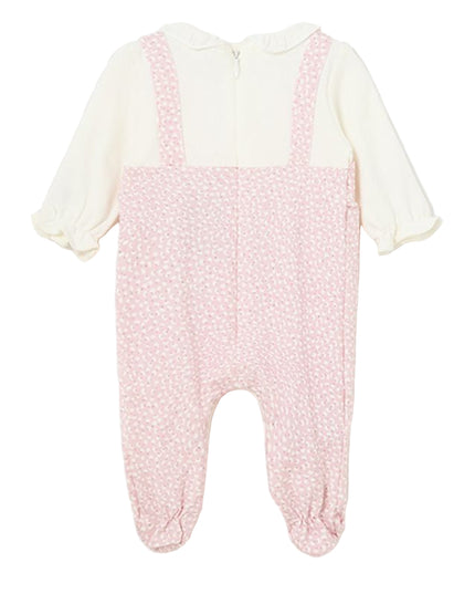 Pink Ruffle Bow Overall Babygrow