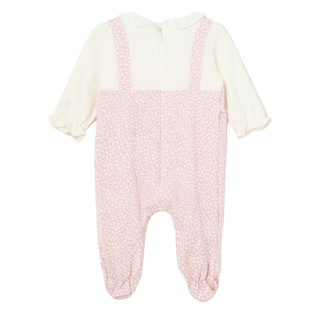 Pink Ruffle Bow Overall Babygrow