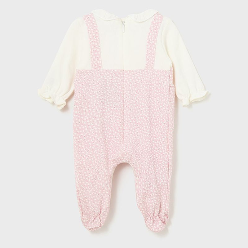 Pink Ruffle Bow Overall Babysuit
