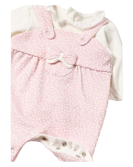 Pink Ruffle Bow Overall Babygrow