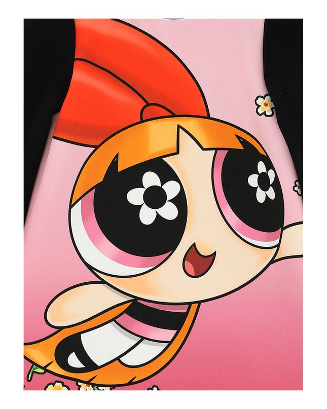 monnalisa-Powerpuff Girl Pink & Black Dress-118924-8306-0095