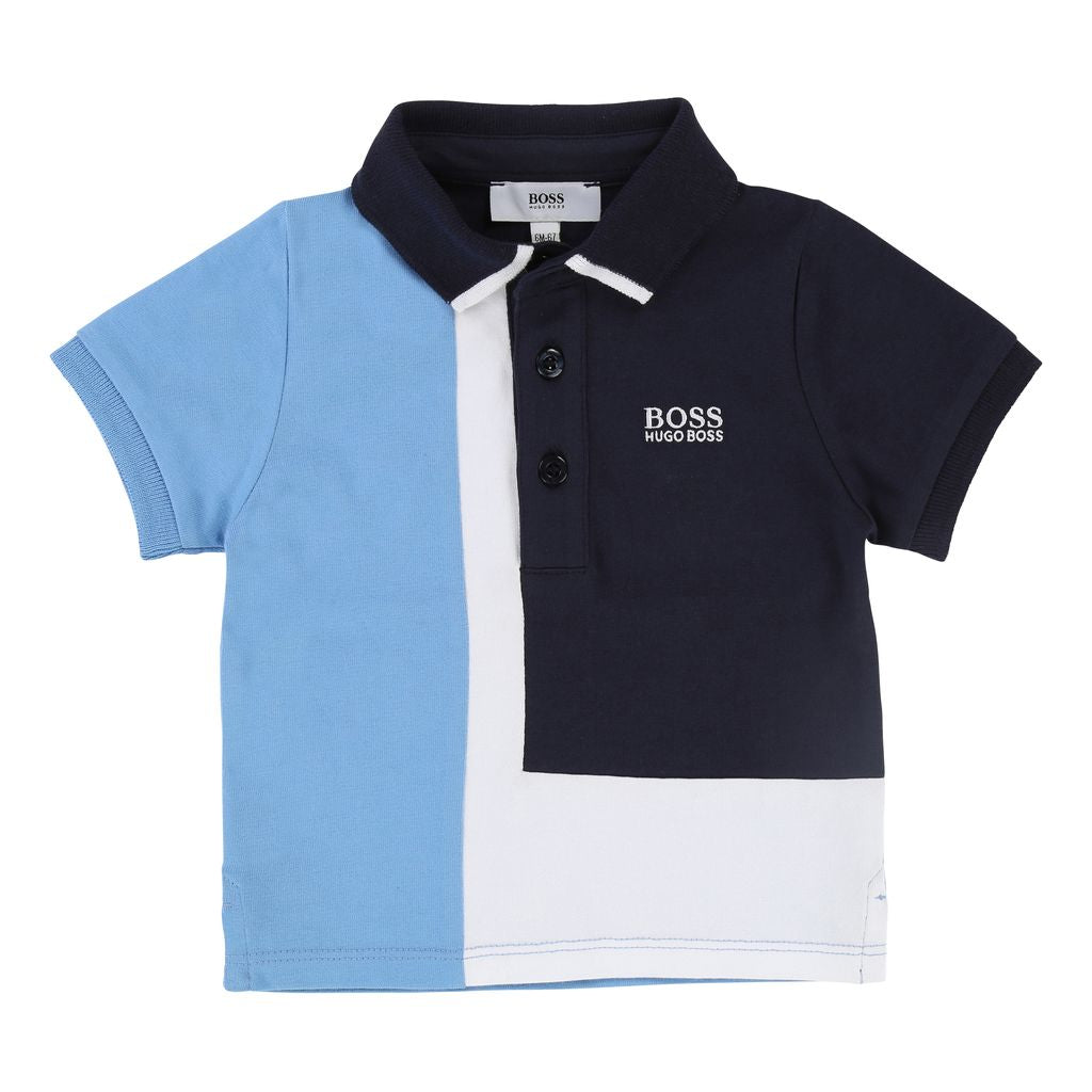 Boss Blue And Navy Polo T-Shirt-Polo-BOSS-kids atelier