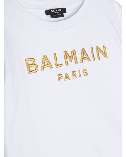 balmain-White Logo T-Shirt-bs8b31-z0082-100or