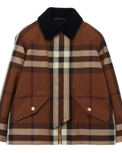 burberry-8069481-Dark Brown Checkered Dress-129182-a9011