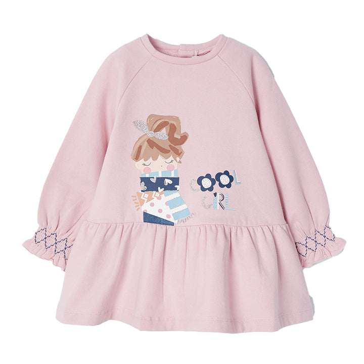 Pink Cool Girl Graphic Fleece Dress