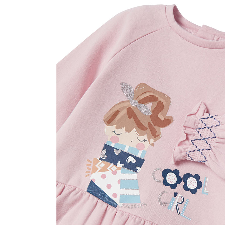 Pink Cool Girl Graphic Fleece Dress