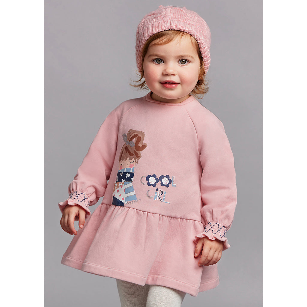 Pink Cool Girl Graphic Fleece Dress