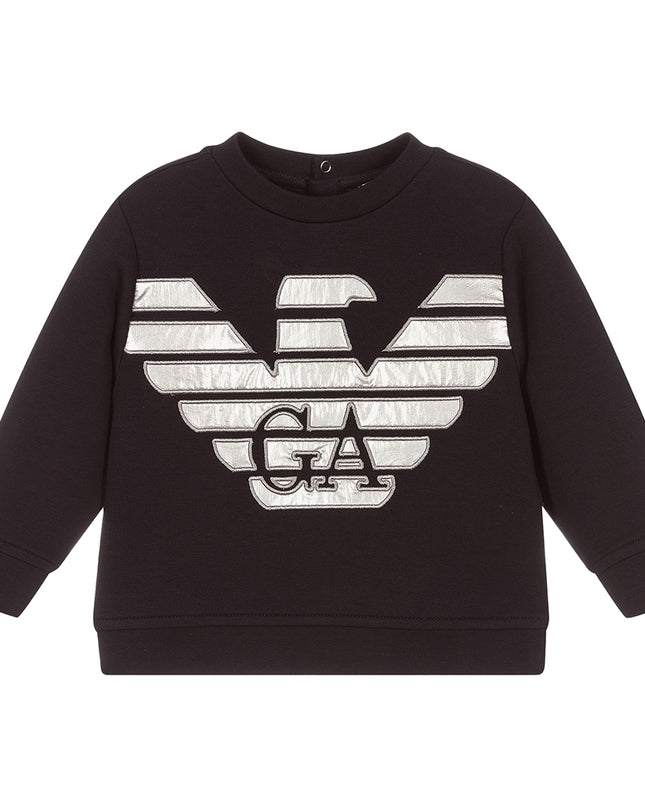 armani-Navy Blue Logo Sweatshirt-3lhmj6-1jhsz-0920