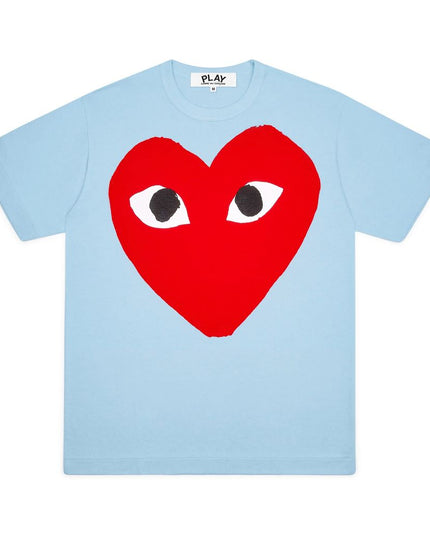 comme-des-garcon-Blue & Red Heart T-Shirt-az-t273-051-1