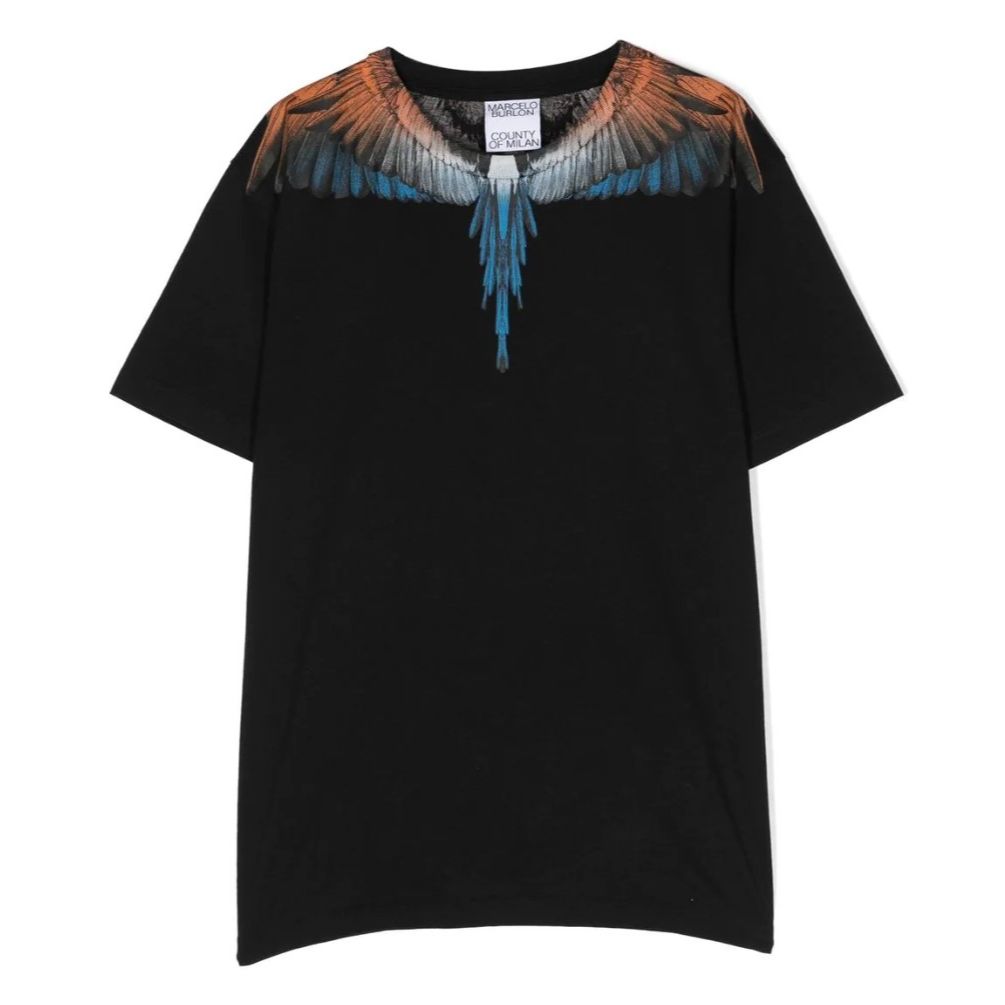 marcelo-burlon-cbaa001s23jer0021020-Black Icon Wings Short-Sleeve T-shirt