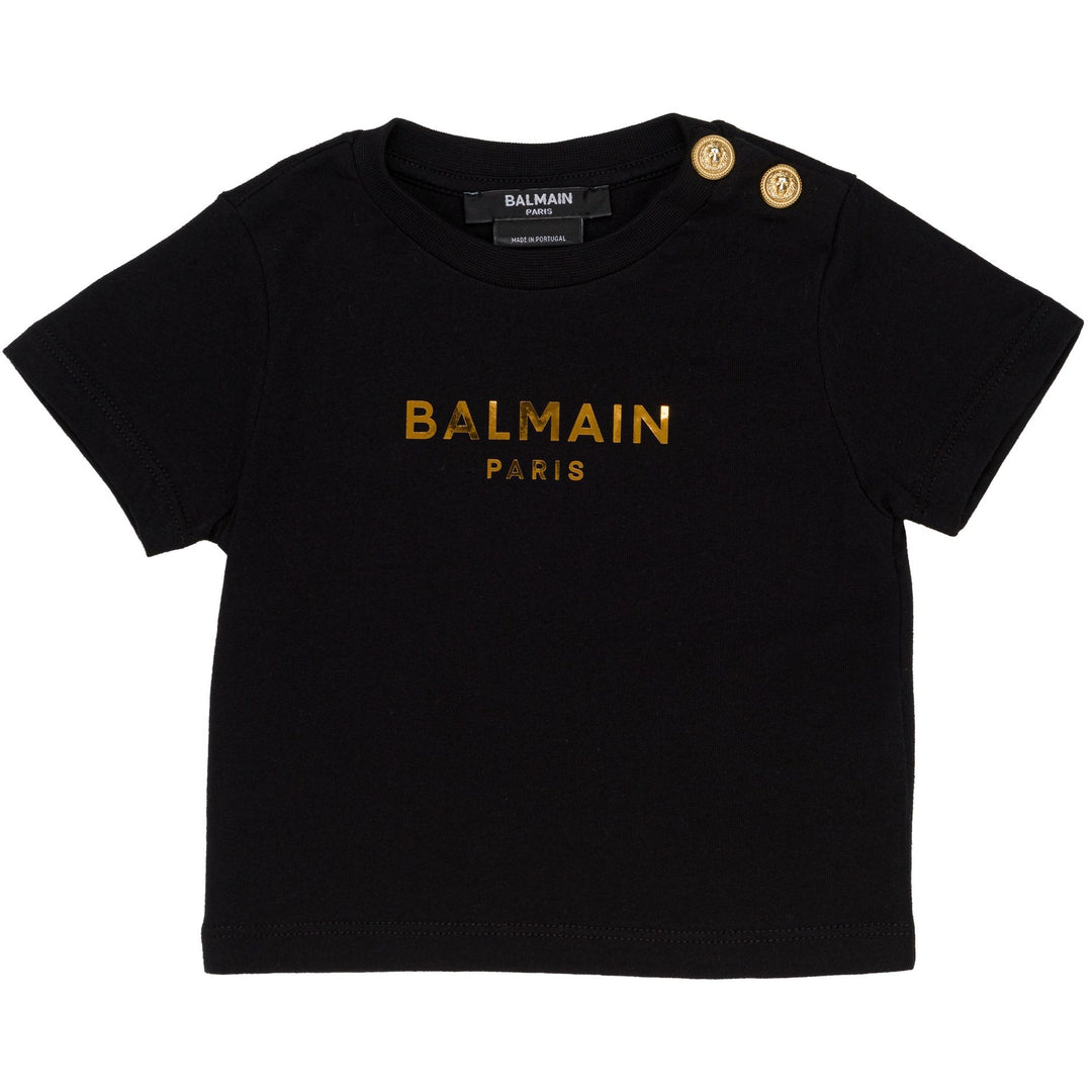 balmain-Black Logo T-Shirt-bt8561-z0057-930or