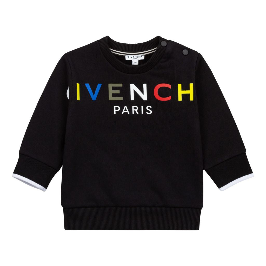 givenchy-Black Multicolor Logo Sweatshirt-h05188-09b