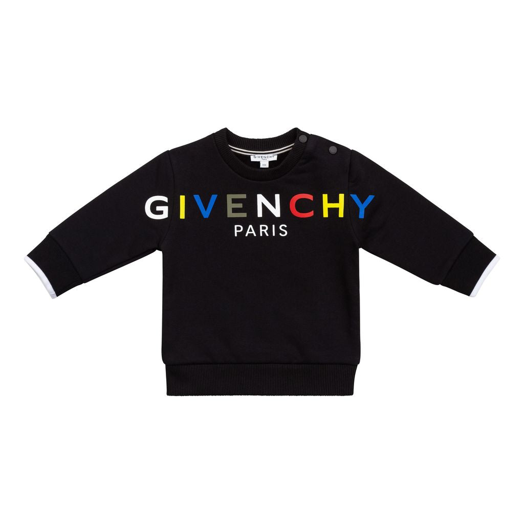 givenchy-Black Multicolor Logo Sweatshirt-h05188-09b