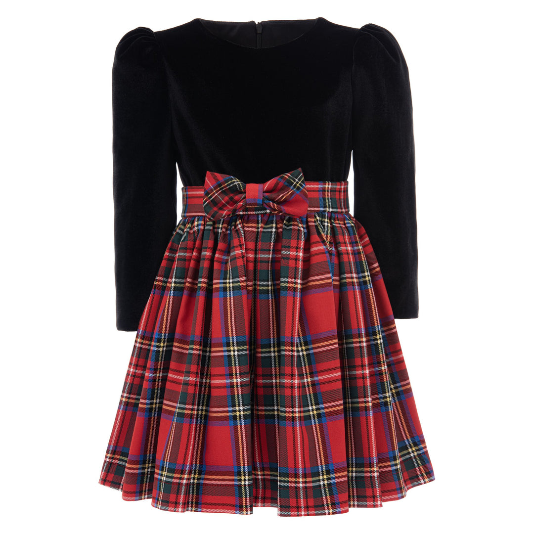 kids-atelier-tulleen-kid-girl-black-plaid-velvet-bow-dress-th-3030