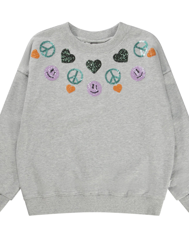 molo-Gray Maxi Sweatshirt-2w23j210-3300