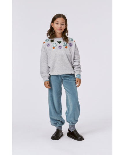 molo-Gray Maxi Sweatshirt-2w23j210-3300